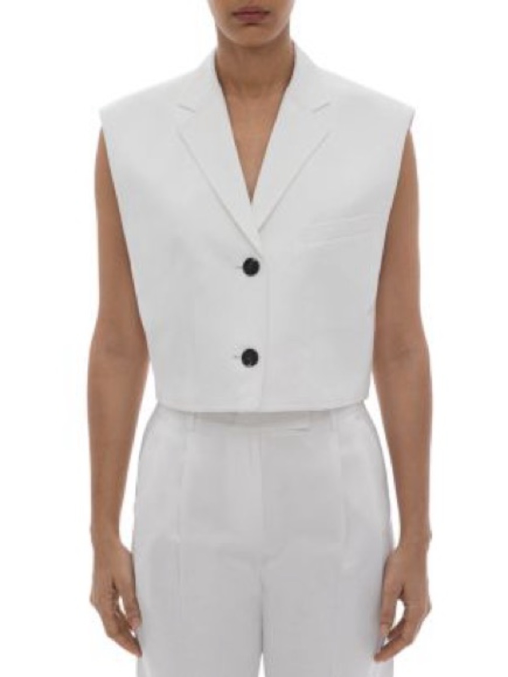 NWT HELMUT LANG Cropped Sleeveless White Blazer Vest